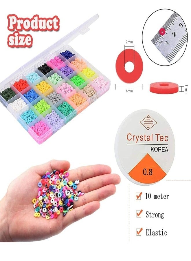 Dkriva مجموعة صنع الأساور Dkriva® DIY مع خرز من طين البوليمر، وخرز على شكل حروف، وقلادات على شكل وحيد القرن، ودلايات كريستالية، وخرز بألوان الماكارون، مجموعة حرف يدوية للبنات، مجموعة صنع المجوهرات للأطفال (6 × 4) - Image 4